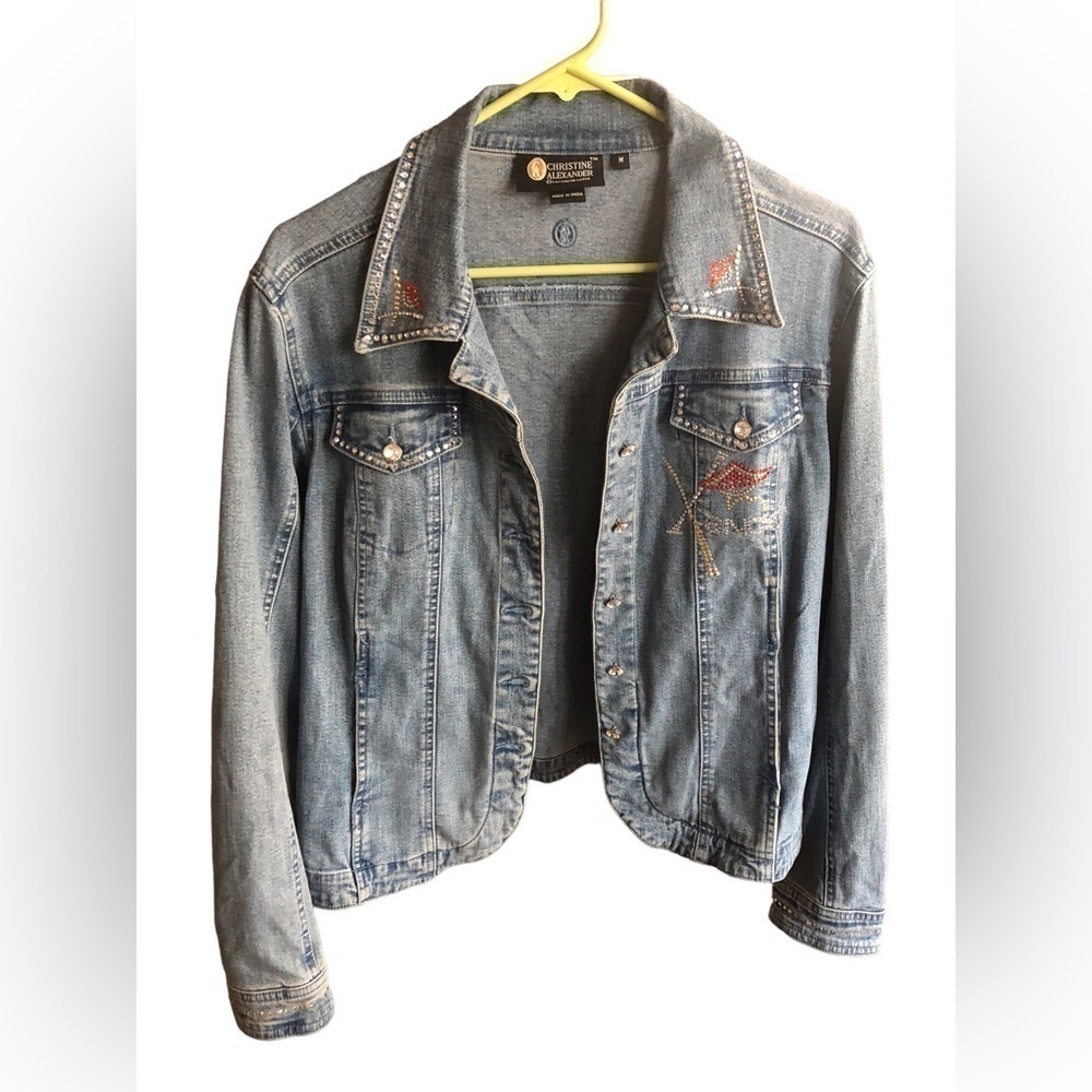 Christine Alexander Denim Jean Jacket Embellised Size M